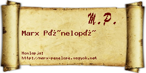Marx Pénelopé névjegykártya